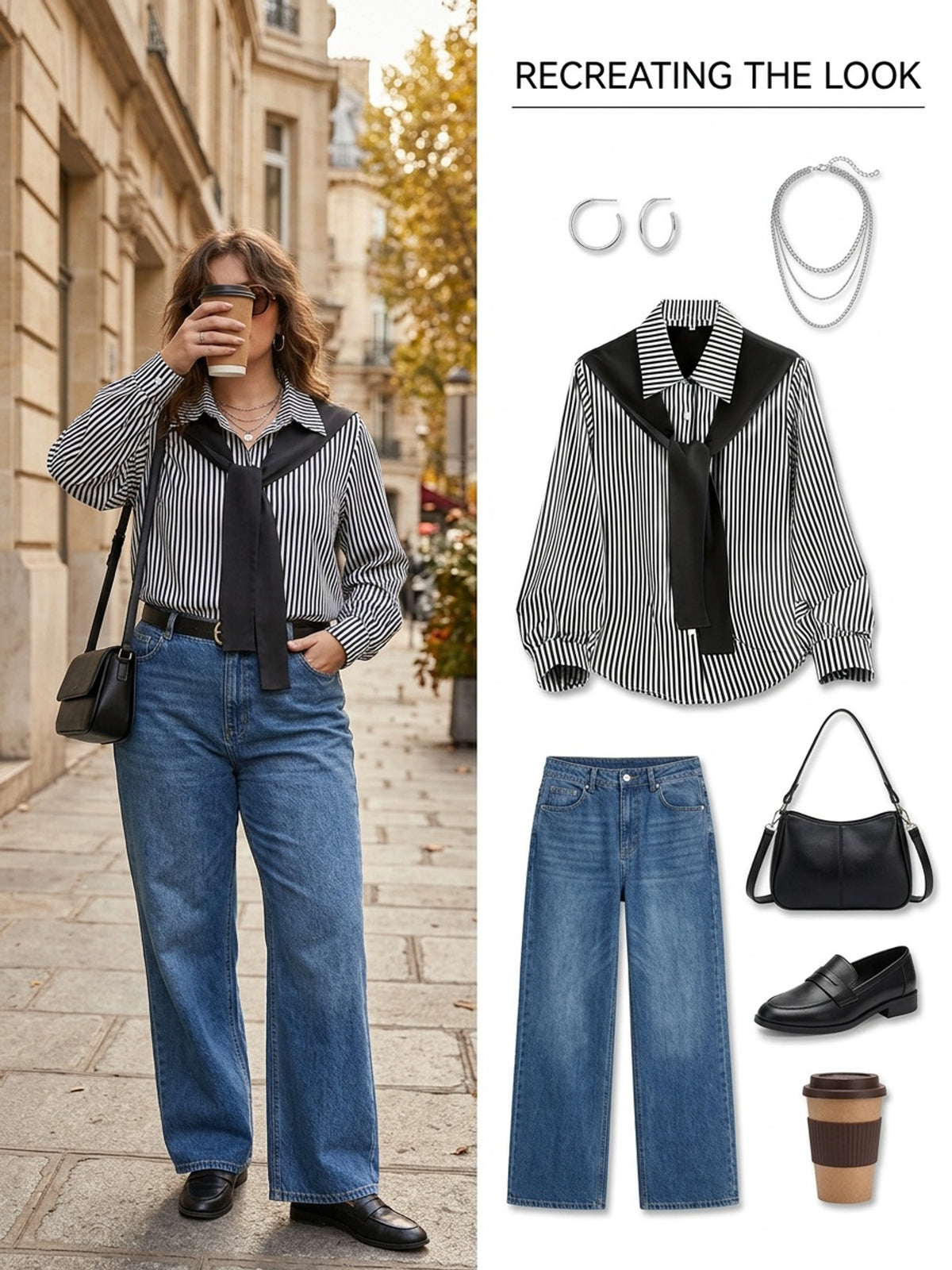Blouse grande taille à rayures, détail du tissu