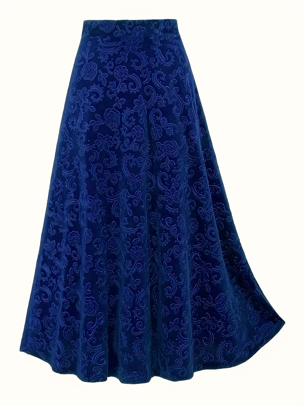 Jupe grande taille à imprimé fleuri, coupe droite, esprit décontracté, visuel produit