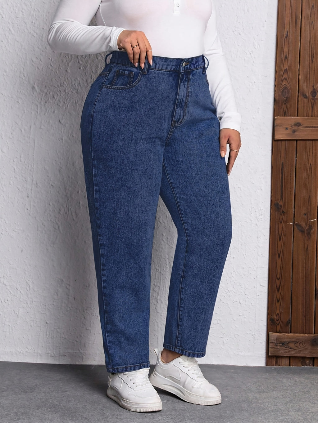 Pantalon grande taille, toucher naturel, visuel produit