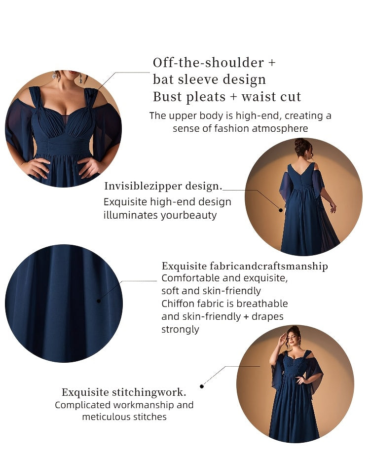 Robe longue grande taille — Vert sauge à manches cape fendues