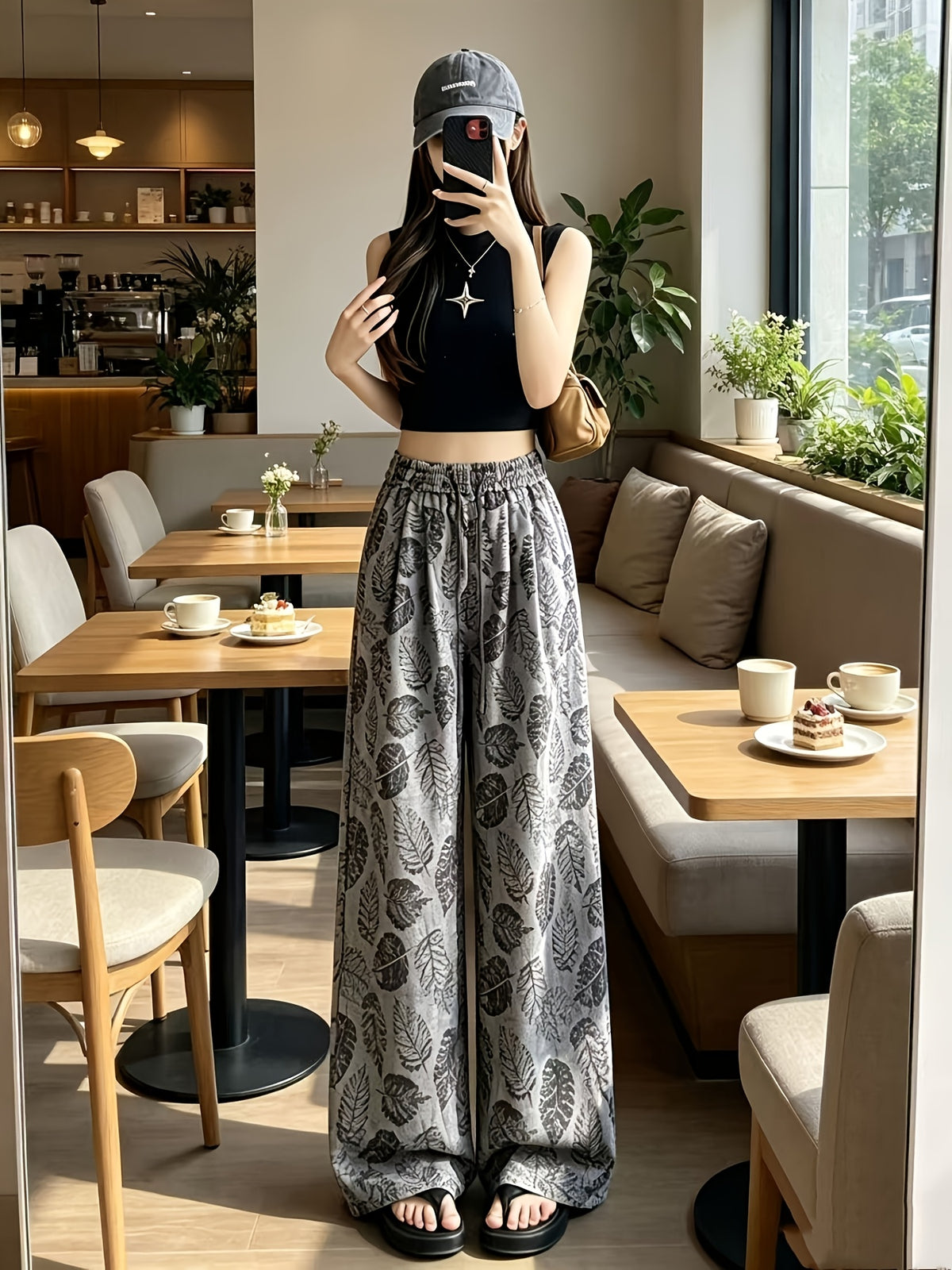 Pantalon grande taille, coupe évasée, tombé fluide