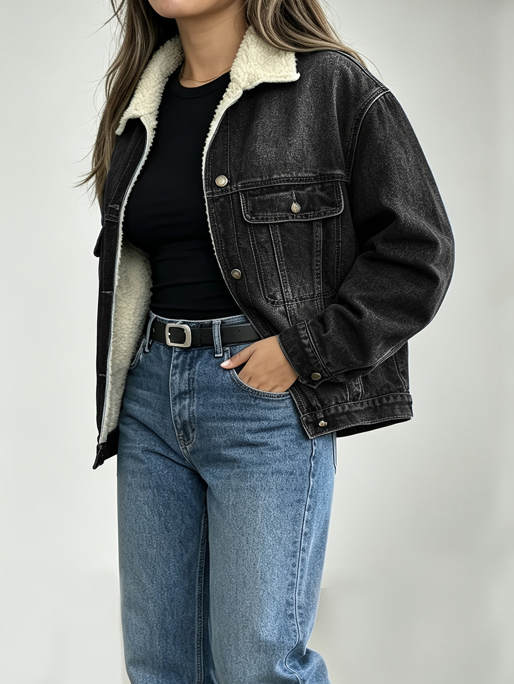 Short grande taille, coupe oversize, tenue franche, chaleur d'hiver, tissu opaque