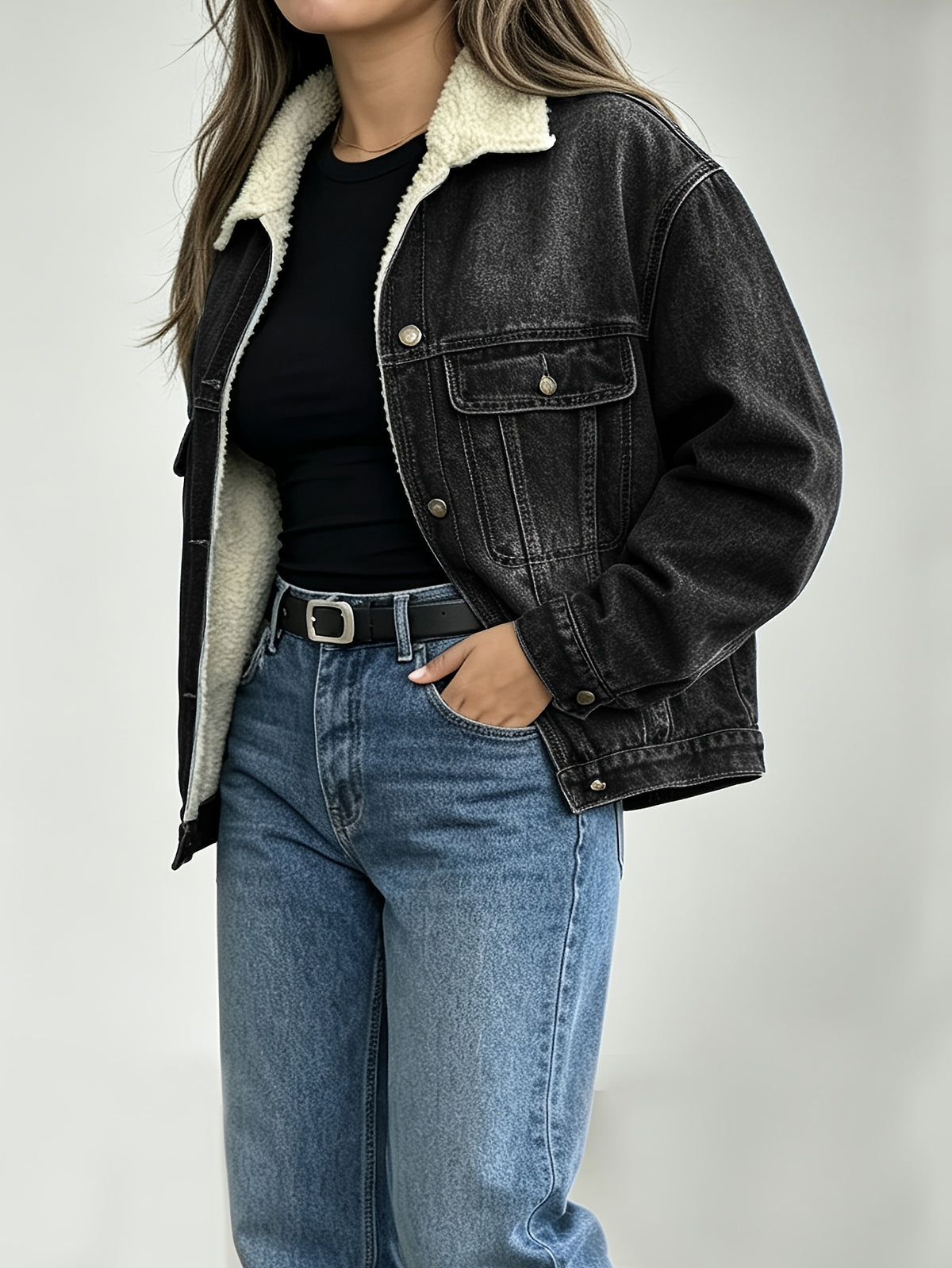 Short grande taille, coupe oversize, tenue franche, chaleur d'hiver, tissu opaque