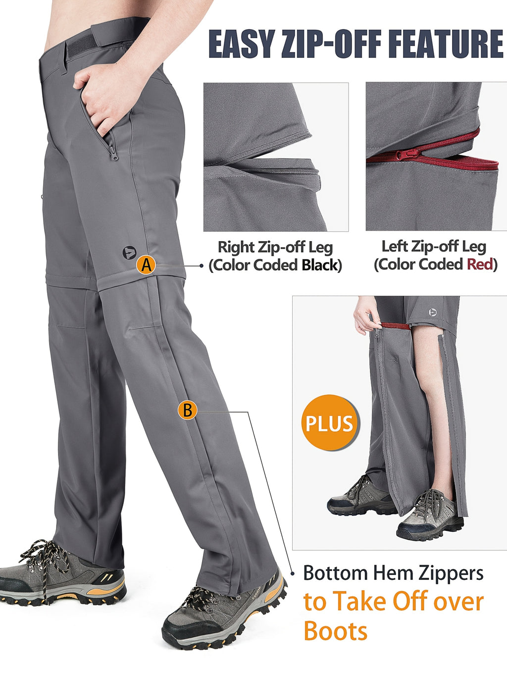 Pantalon grande taille, poches plaquées, fermeture zippée, mise en situation