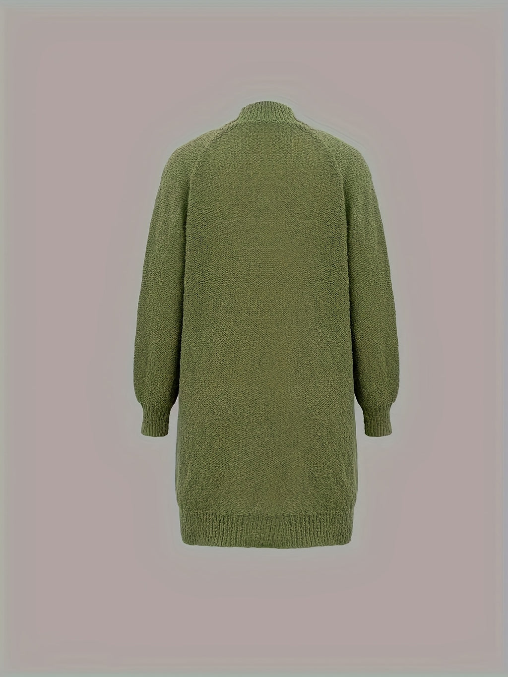 Manteau grande taille en maille, coupe oversize, col V, maille souple, vu de dos