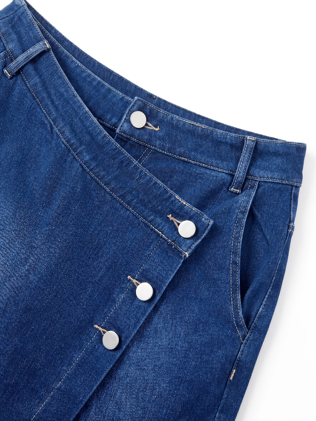 Jupe grande taille, tenue franche, forte élasticité — composition : 58% Coton, 31.1% Polyester, 10.9% Élasthanne