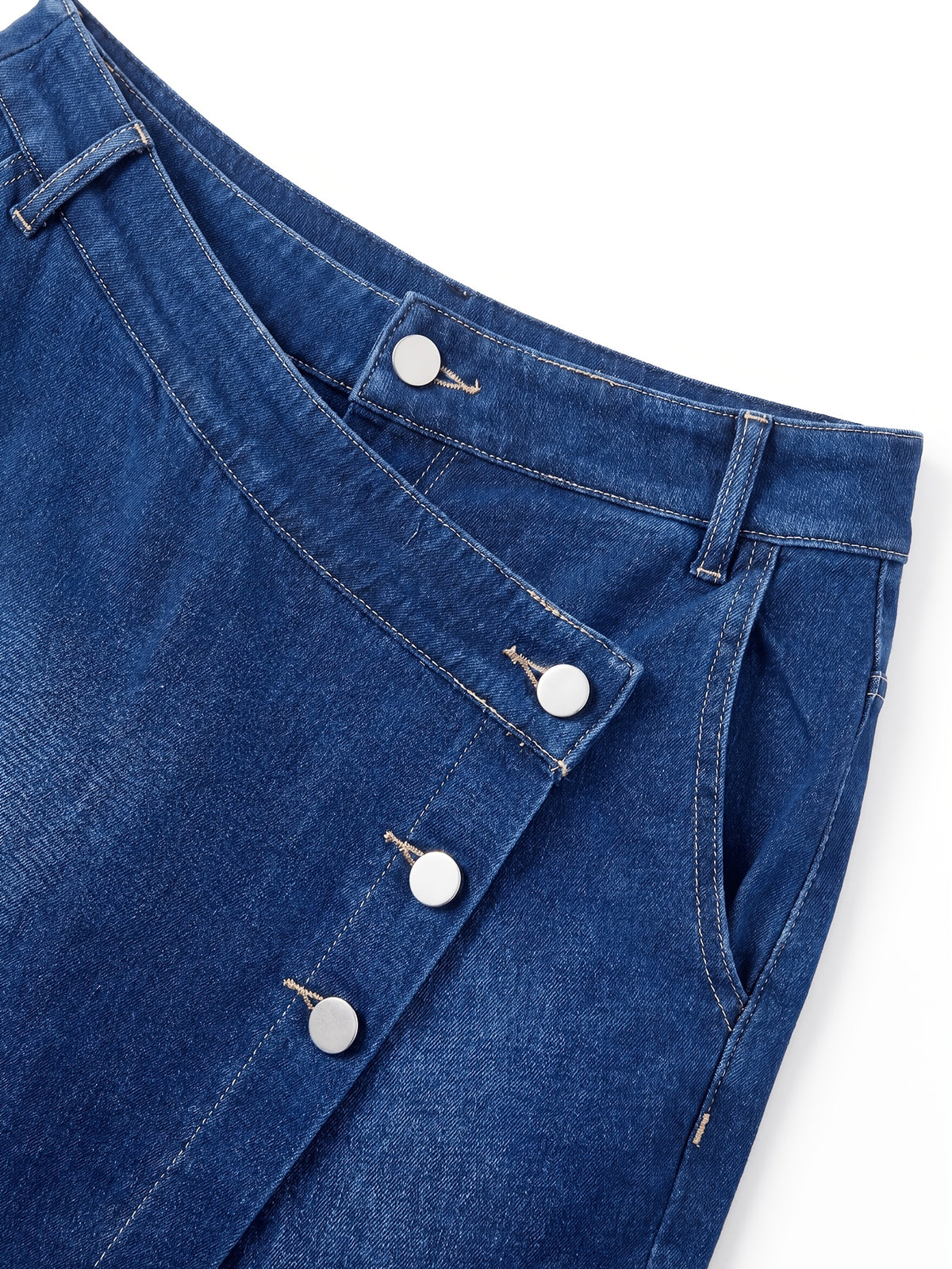 Jupe grande taille, tenue franche, forte élasticité — composition : 58% Coton, 31.1% Polyester, 10.9% Élasthanne