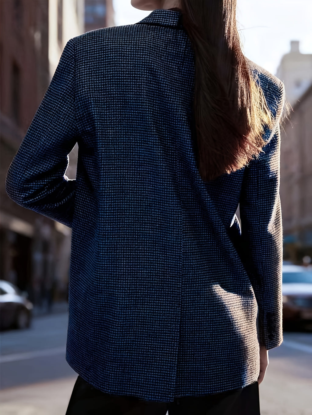Blazer grande taille en tweed, mise en situation