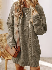 Pull grande taille, coupe oversize, col rond, manches longues