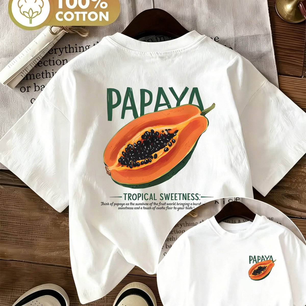 T-shirt grande taille, col rond, manches courtes, toucher naturel — composition : 100% Coton