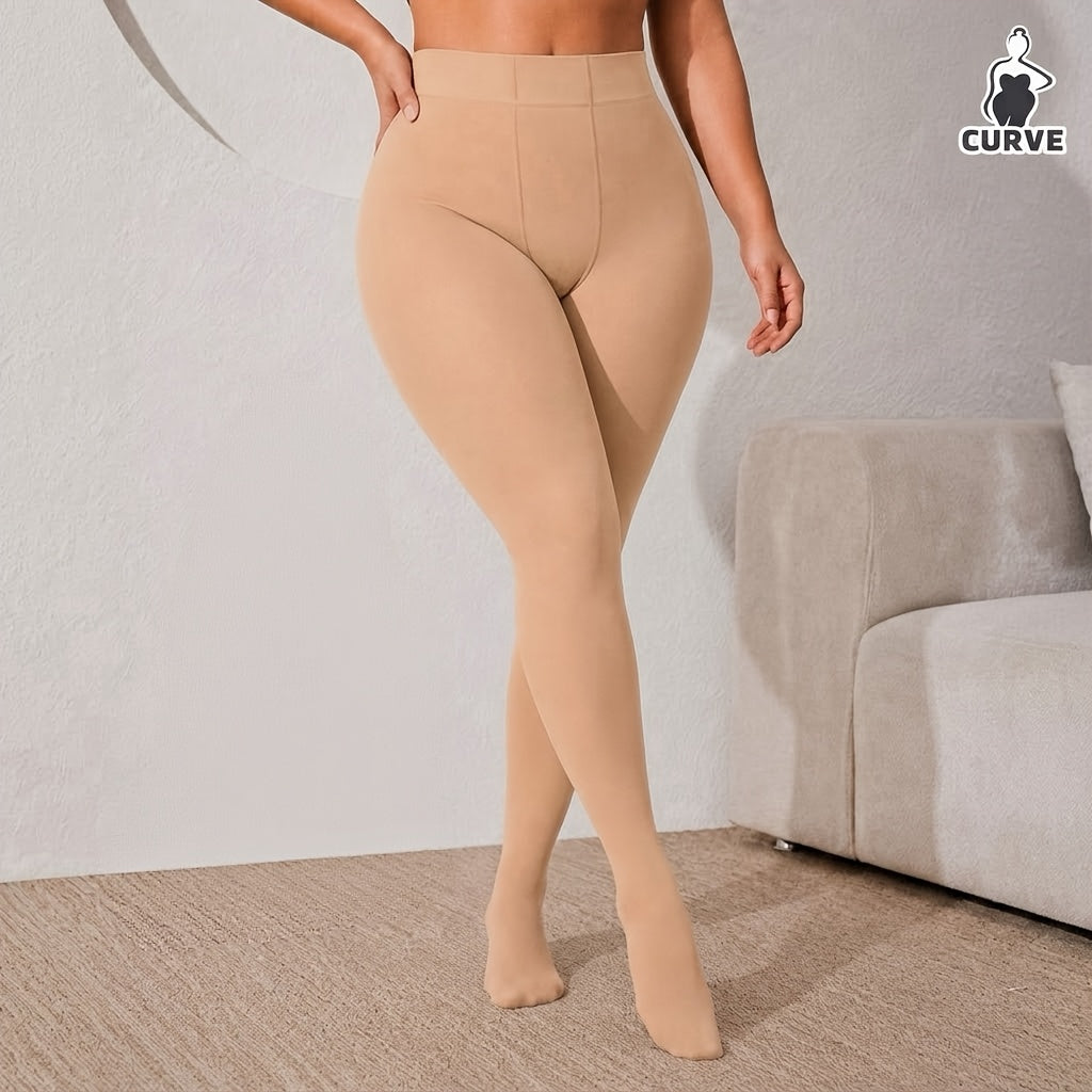 Collant grande taille en velours, toucher profond, allure élégante — composition : 75% Polyester, 15% Polyamide, 10% Élasthanne
