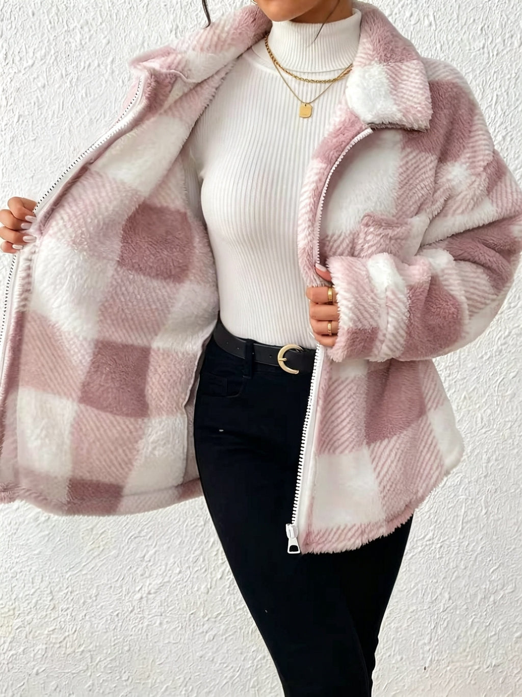 Veste grande taille, fermeture zippée, chaleur d'hiver, autre coloris