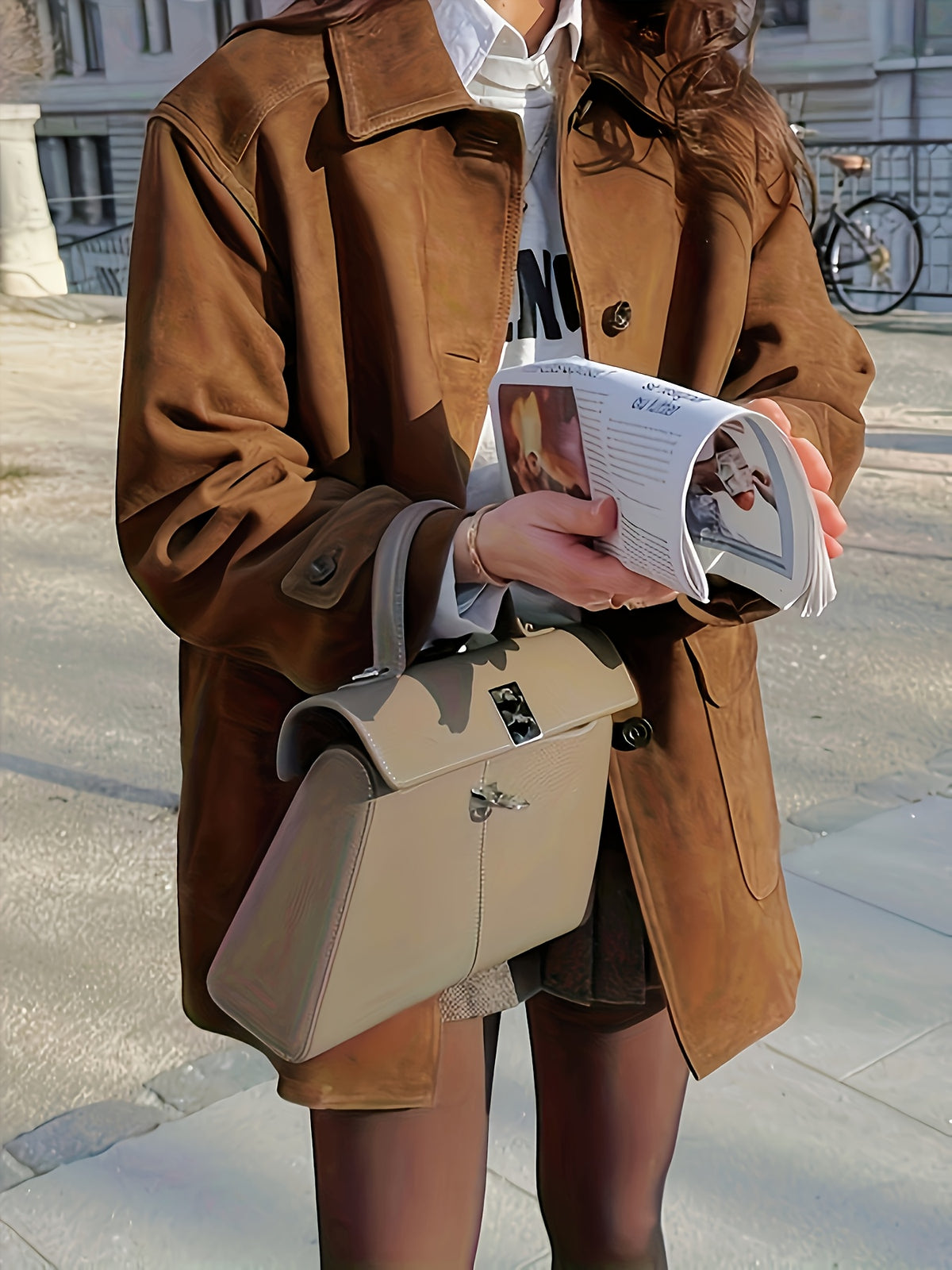 Veste grande taille, coupe ample, vu de dos