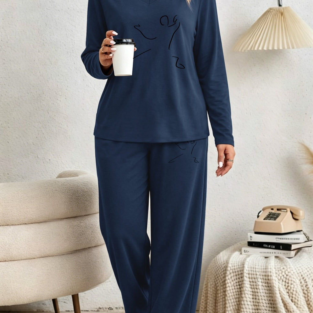 Ensemble grande taille, coupe ample, manches longues, toucher naturel — composition : 100% Coton
