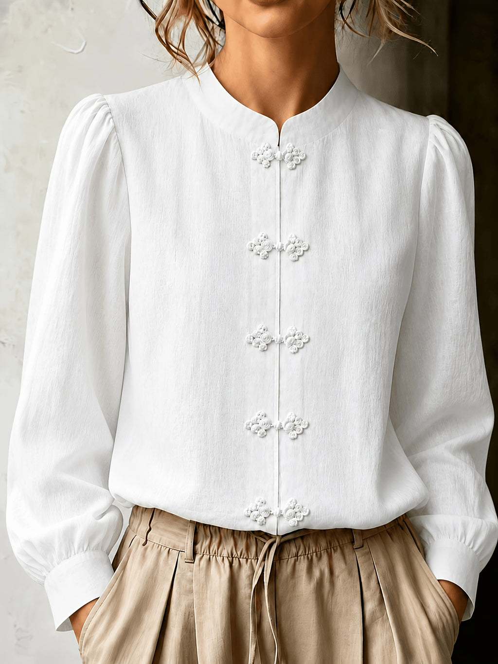 Chemise grande taille, coupe oversize, manches longues, esprit vacances — composition : 100% Polyester