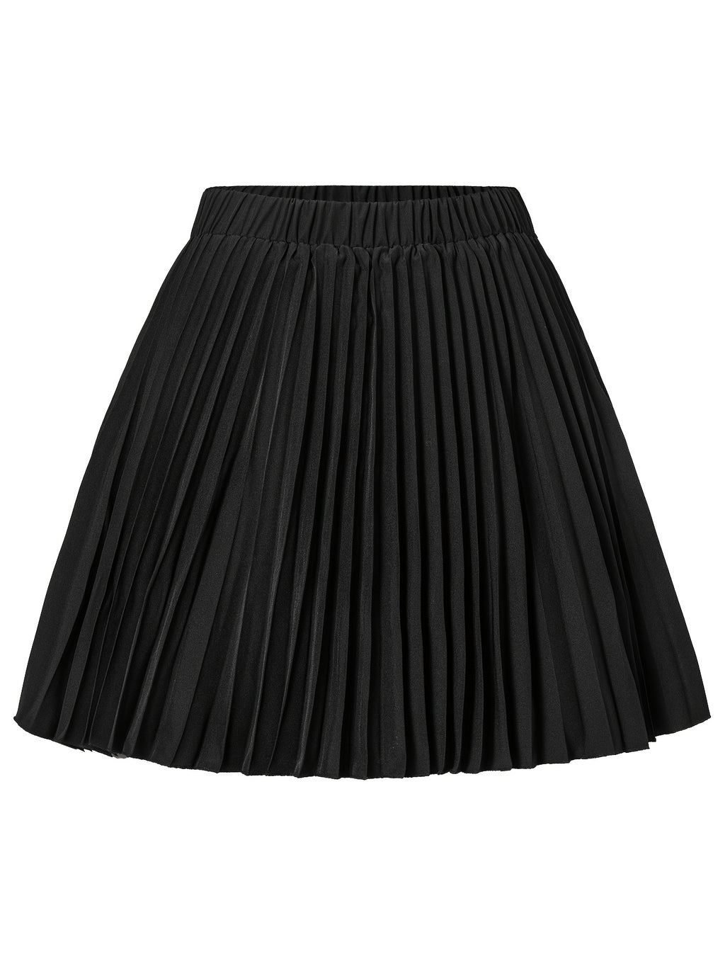 Jupe grande taille, coupe courte, plissés, vu de dos