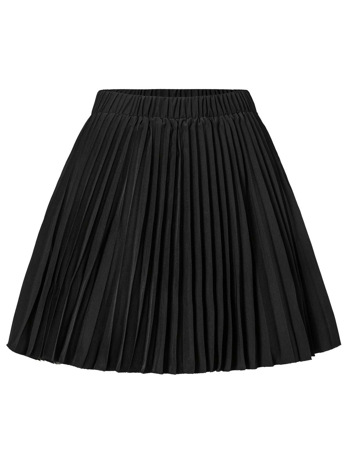 Jupe grande taille, coupe courte, plissés, vu de dos