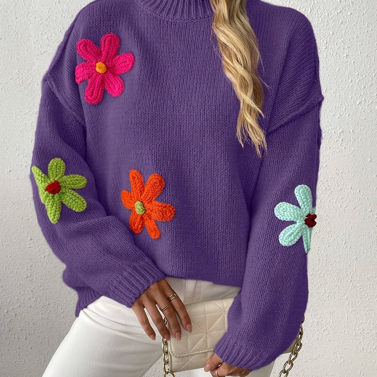 Pull grande taille, chaleur d'hiver, coupe asymétrique — composition : 100% Polyester Image