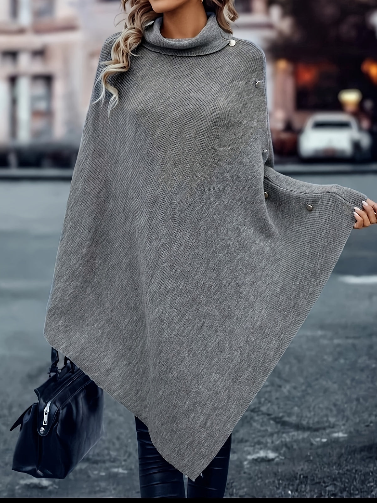 Pull grande taille, coupe oversize, maille côtelée, chaleur d'hiver Image