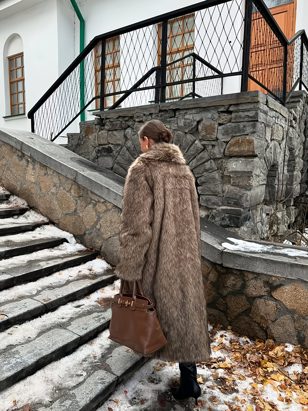 Manteau grande taille, col châle, poches pratiques, chaleur d'hiver — composition : 100% Polyester