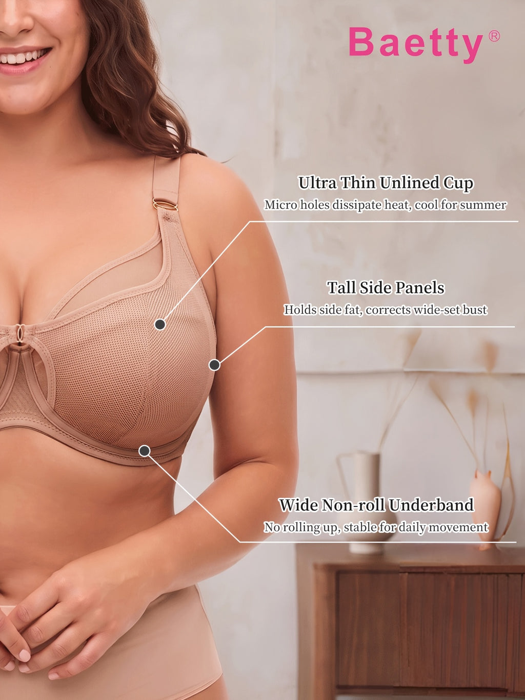 Soutien-gorge grande taille — Alvéoles ajourées au bonnet