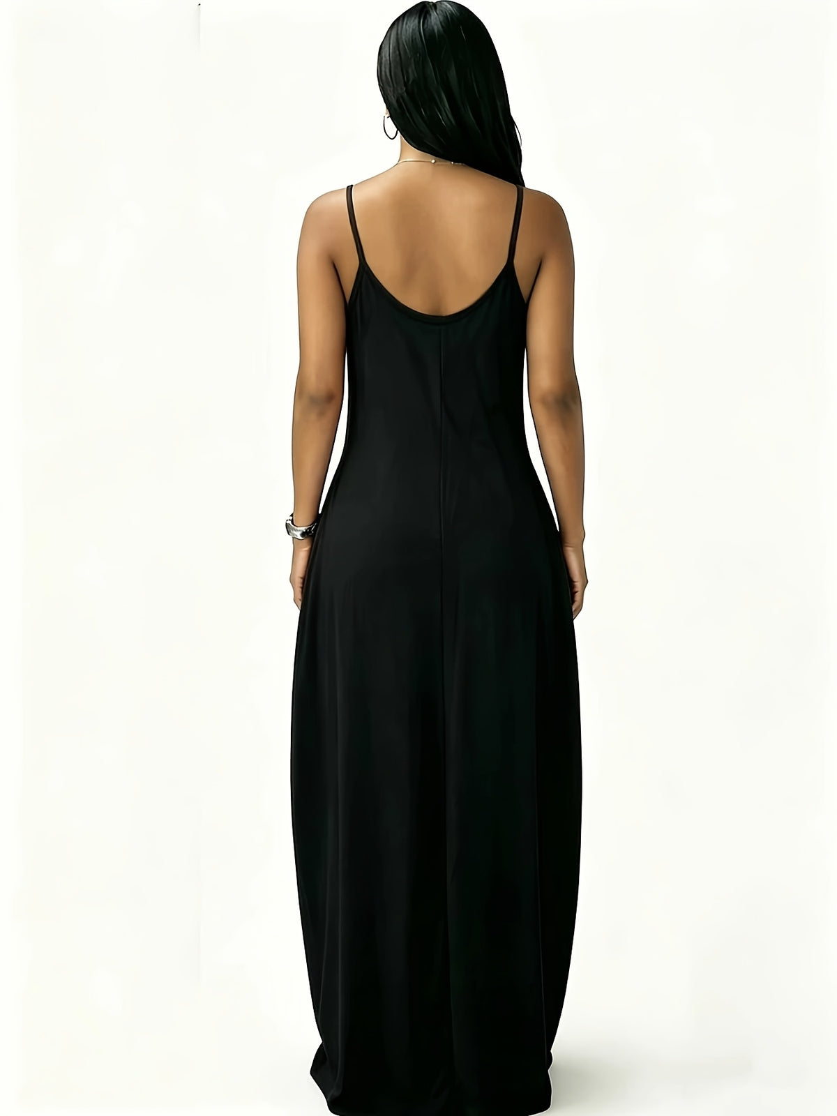 Robe longue grande taille — Fines bretelles et poches profondes