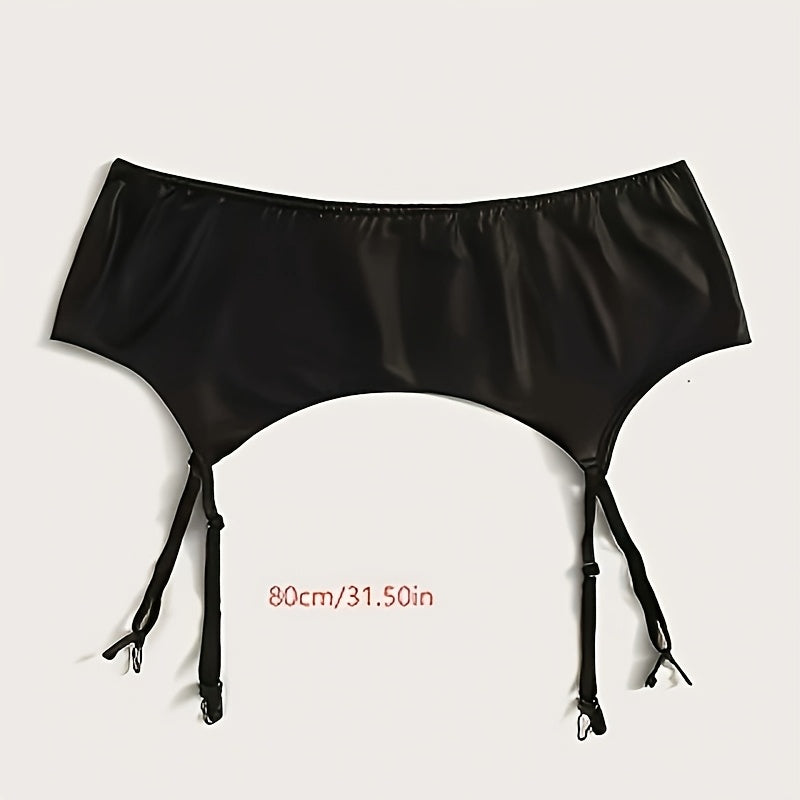 Porte-jarretelles grande taille en cuir synthétique — Allure cuir — composition : 95% Polyester, 5% Élasthanne Image