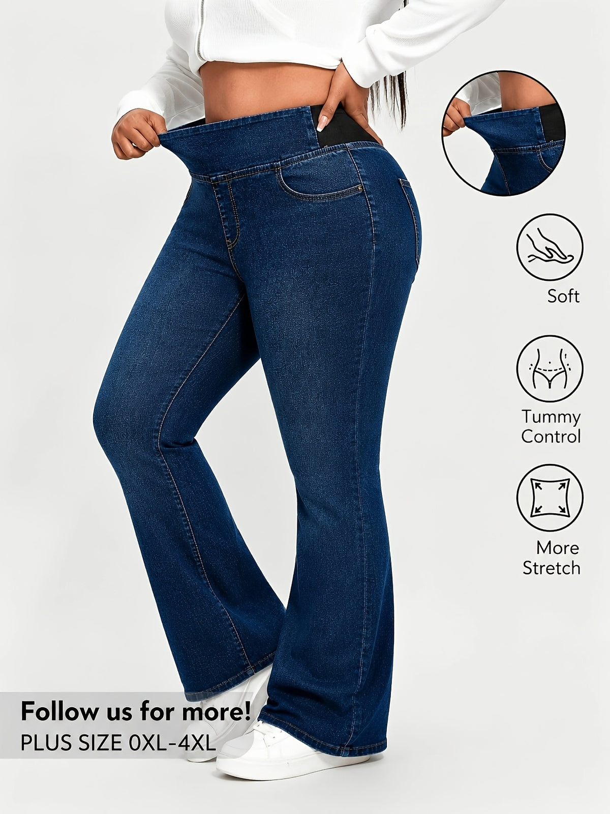 Jean grande taille, coupe oversize, doublure, tenue franche, tissu opaque