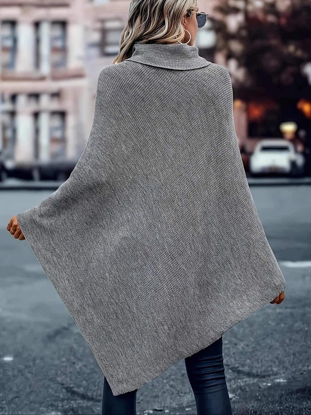 Pull grande taille, coupe oversize, maille côtelée, chaleur d'hiver — composition : 100% Polyester Image