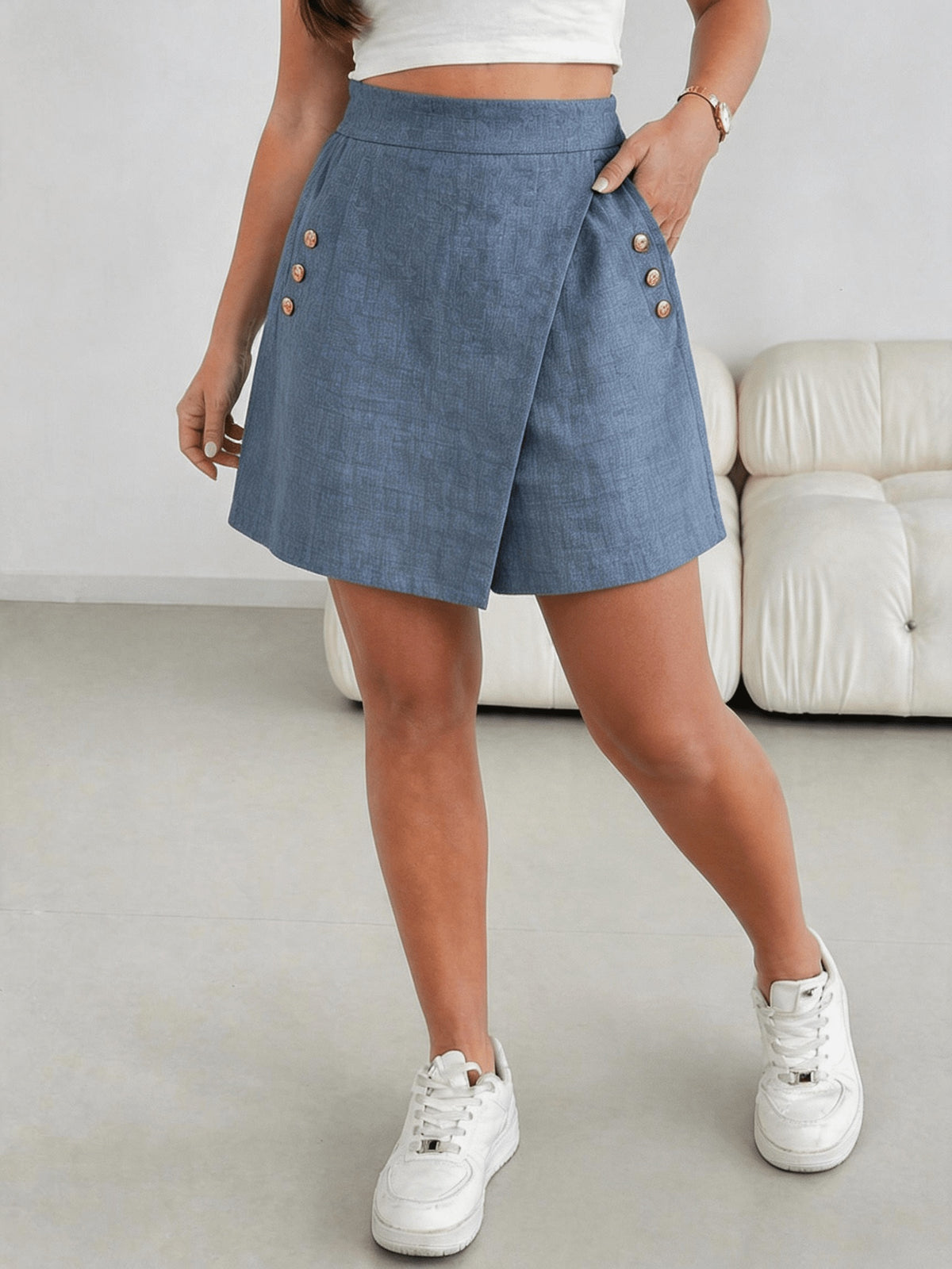 Short grande taille, poches pratiques, gros plan