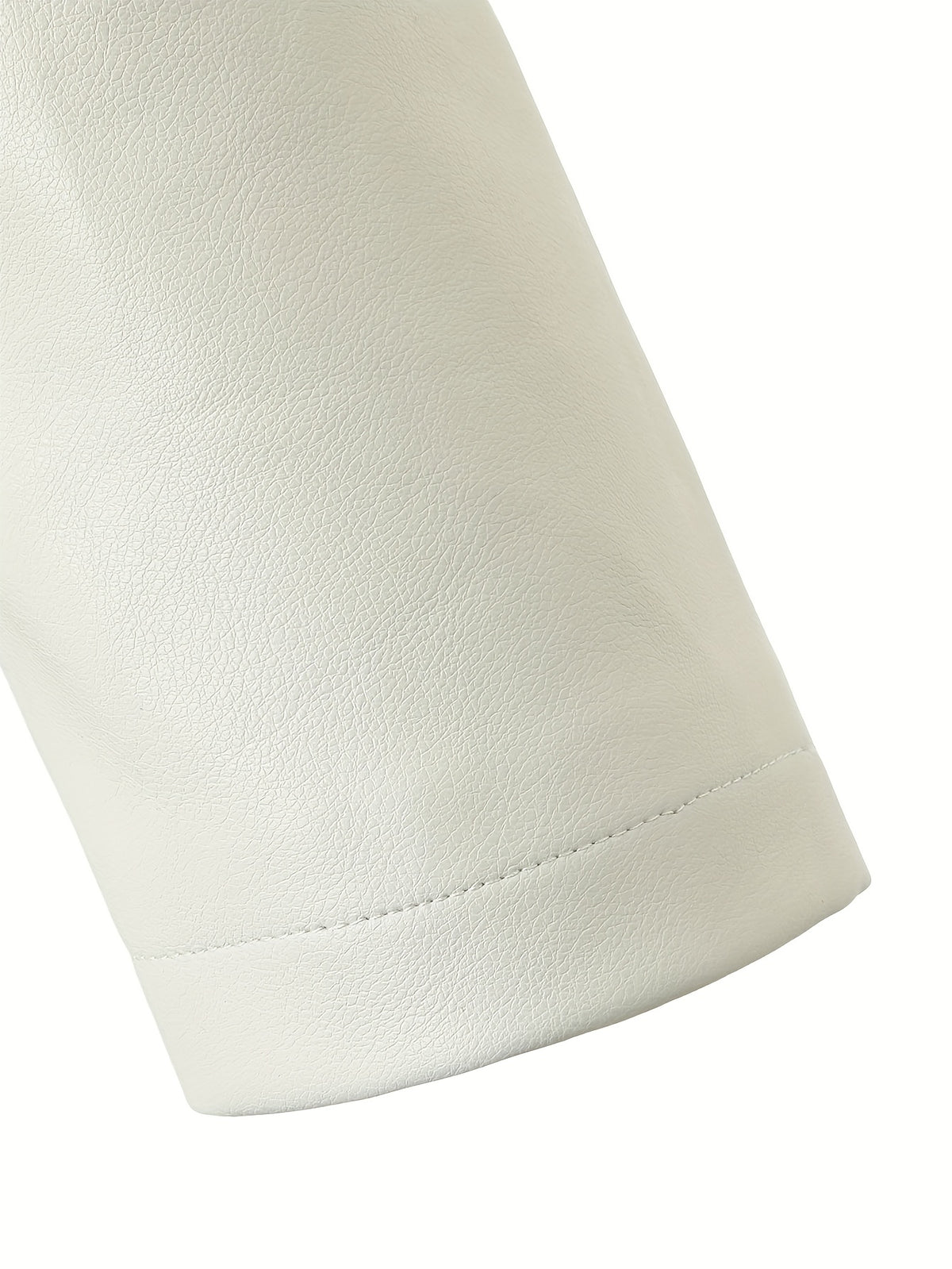 Veste grande taille en cuir synthétique, coupe ajustée, col, vu de dos