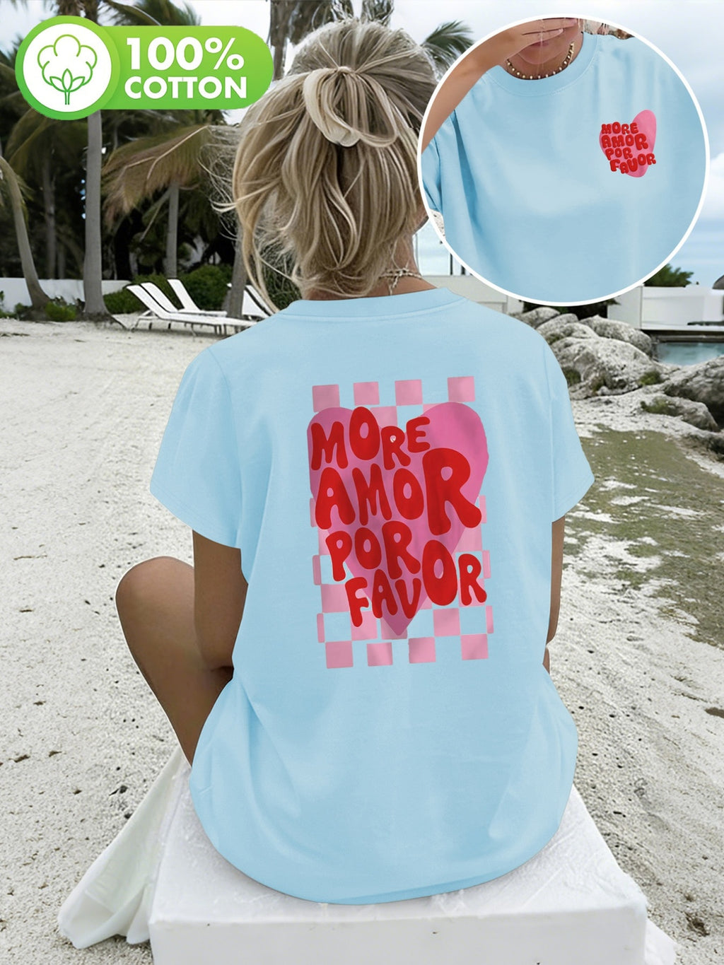 T-shirt grande taille, coupe ample, col rond, manches courtes, visuel produit
