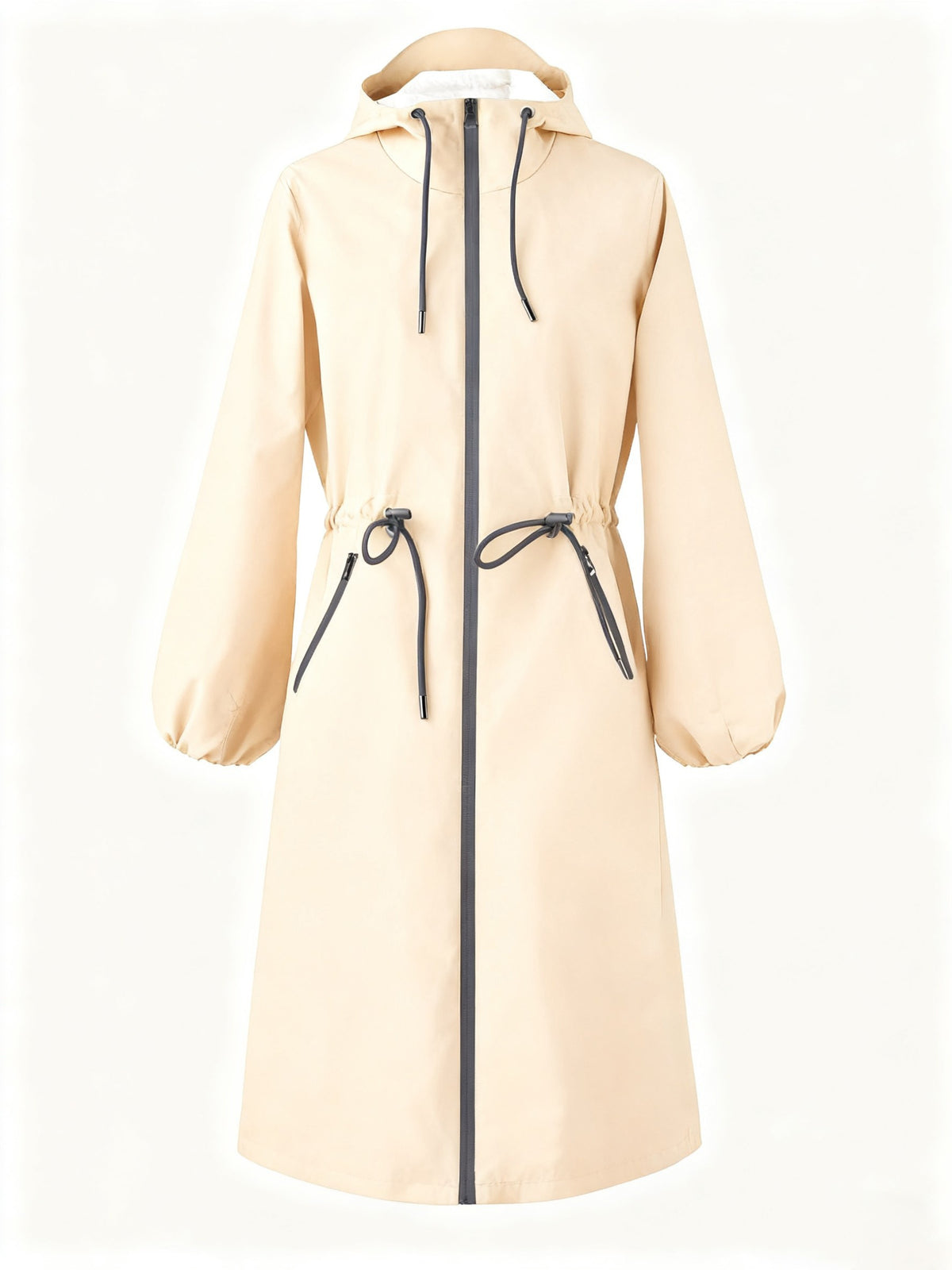 Veste grande taille, capuche, chaleur d'hiver, tissu épais, vu de dos