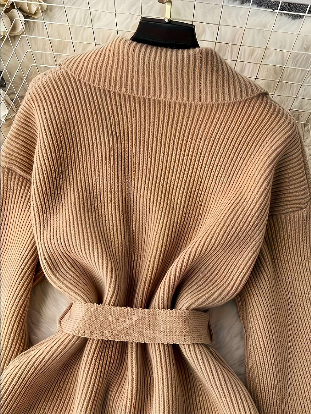 Manteau grande taille, coupe oversize, col à revers, poches pratiques