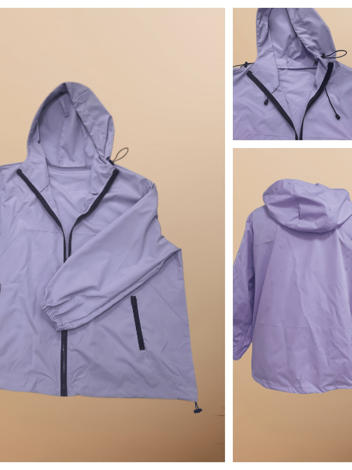 Veste grande taille, coupe oversize, capuche, vu de dos