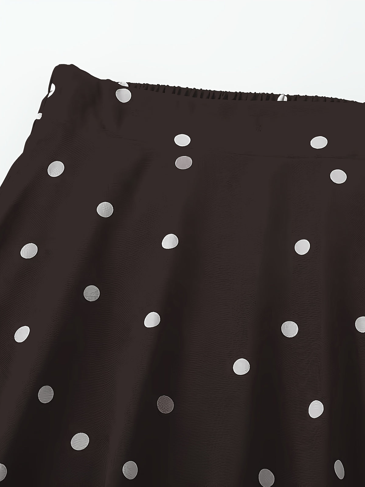 Jupe grande taille à pois, coupe évasée, allure élégante, vu de dos