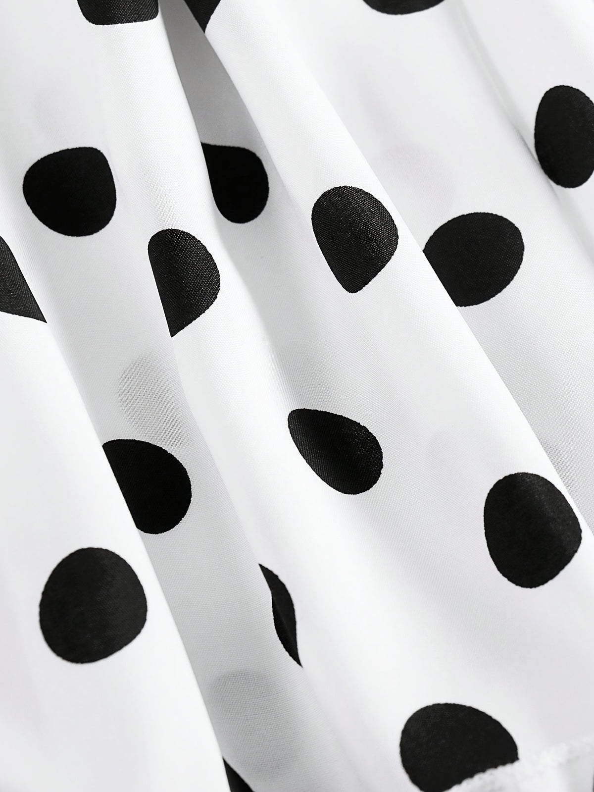 Jupe grande taille à pois, coupe évasée, volants, tissu opaque