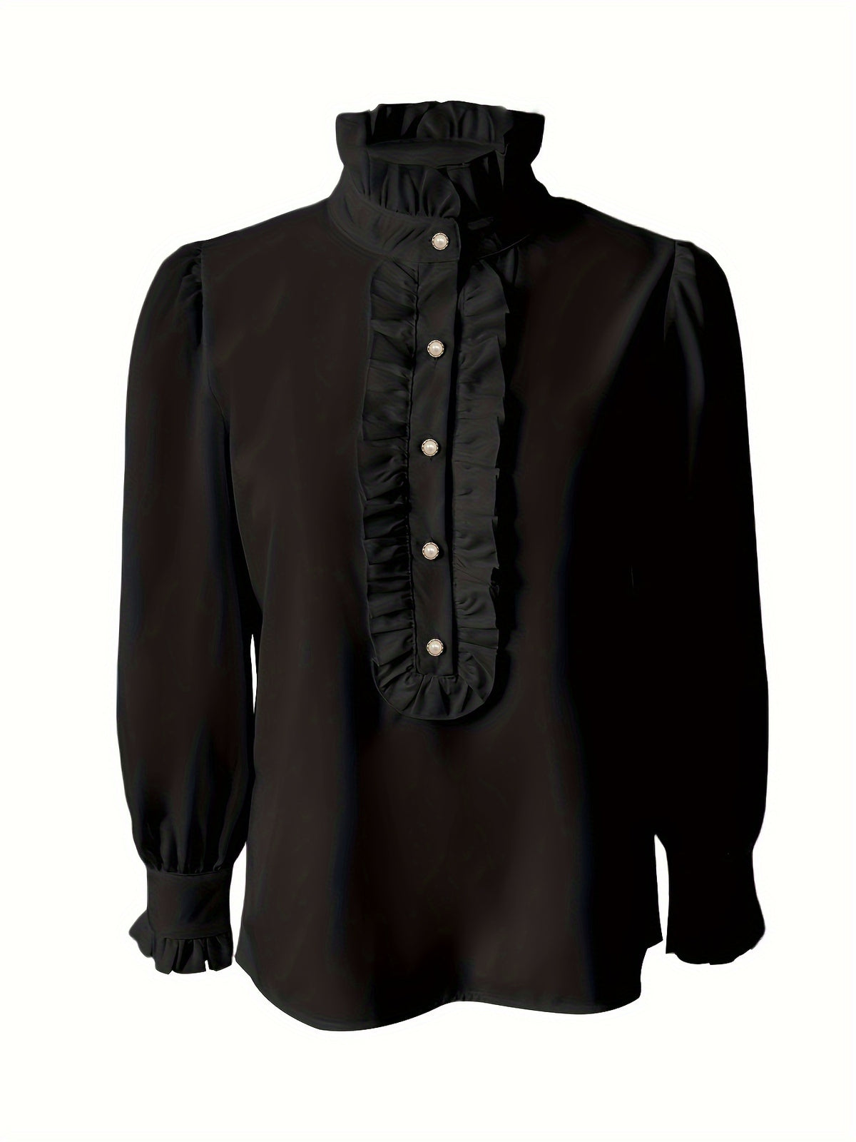 Blouse grande taille, volants, détail du tissu