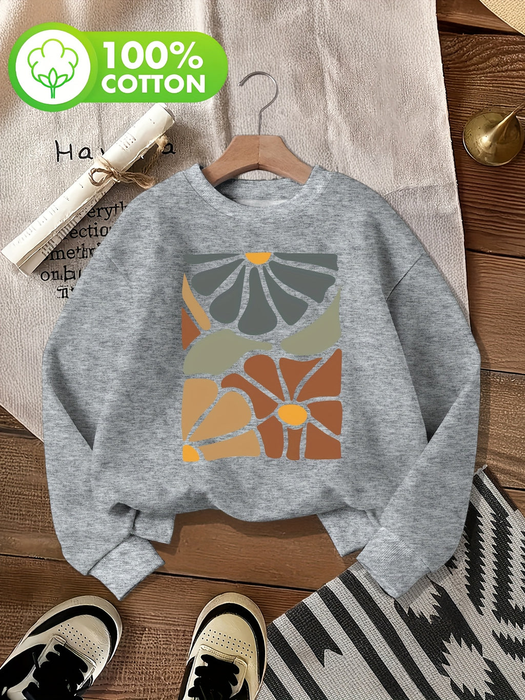Pull grande taille, col rond, toucher naturel, chaleur d'hiver, visuel produit