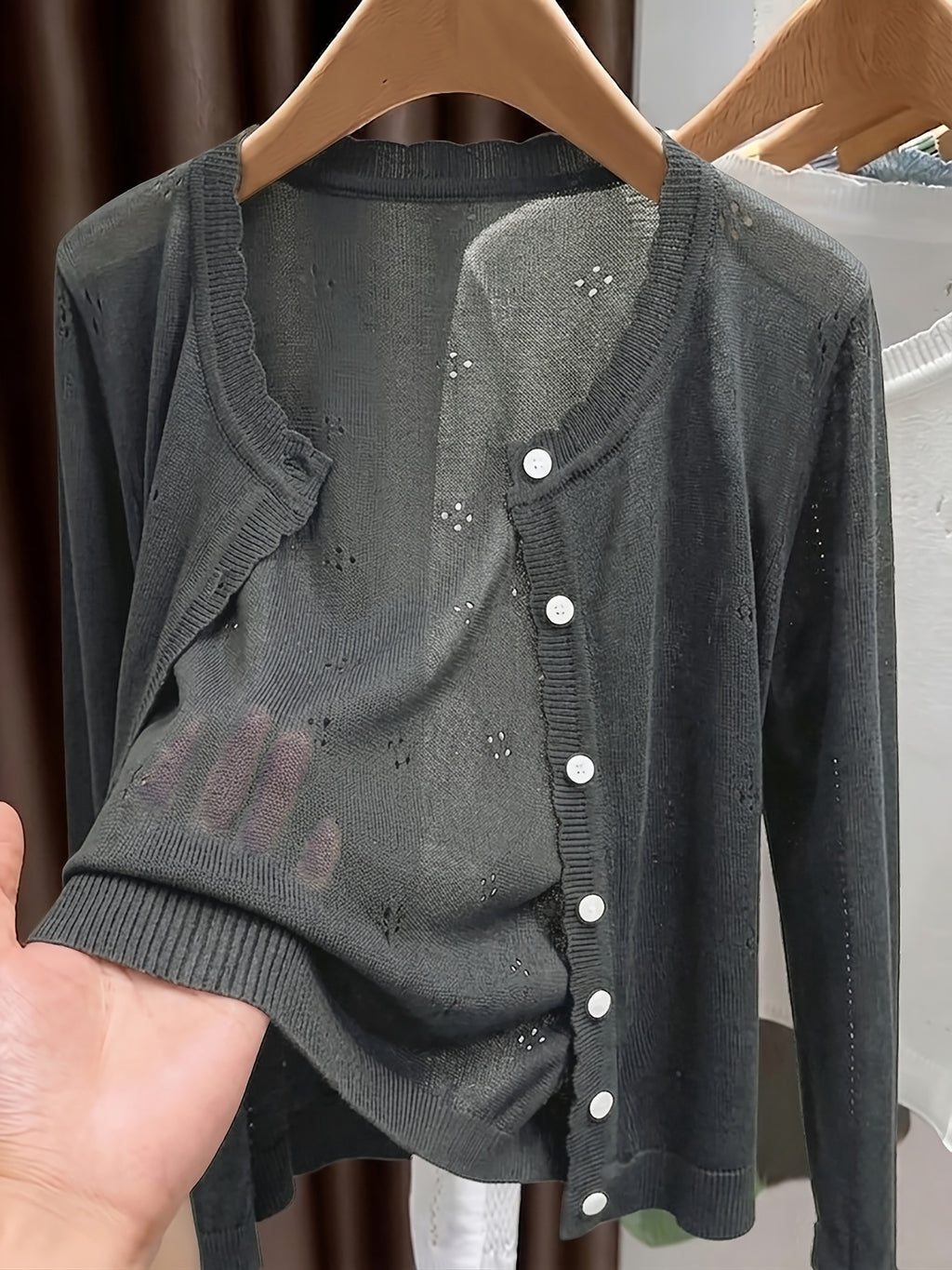 Cardigan grande taille en maille, coupe oversize, maille souple, autre coloris