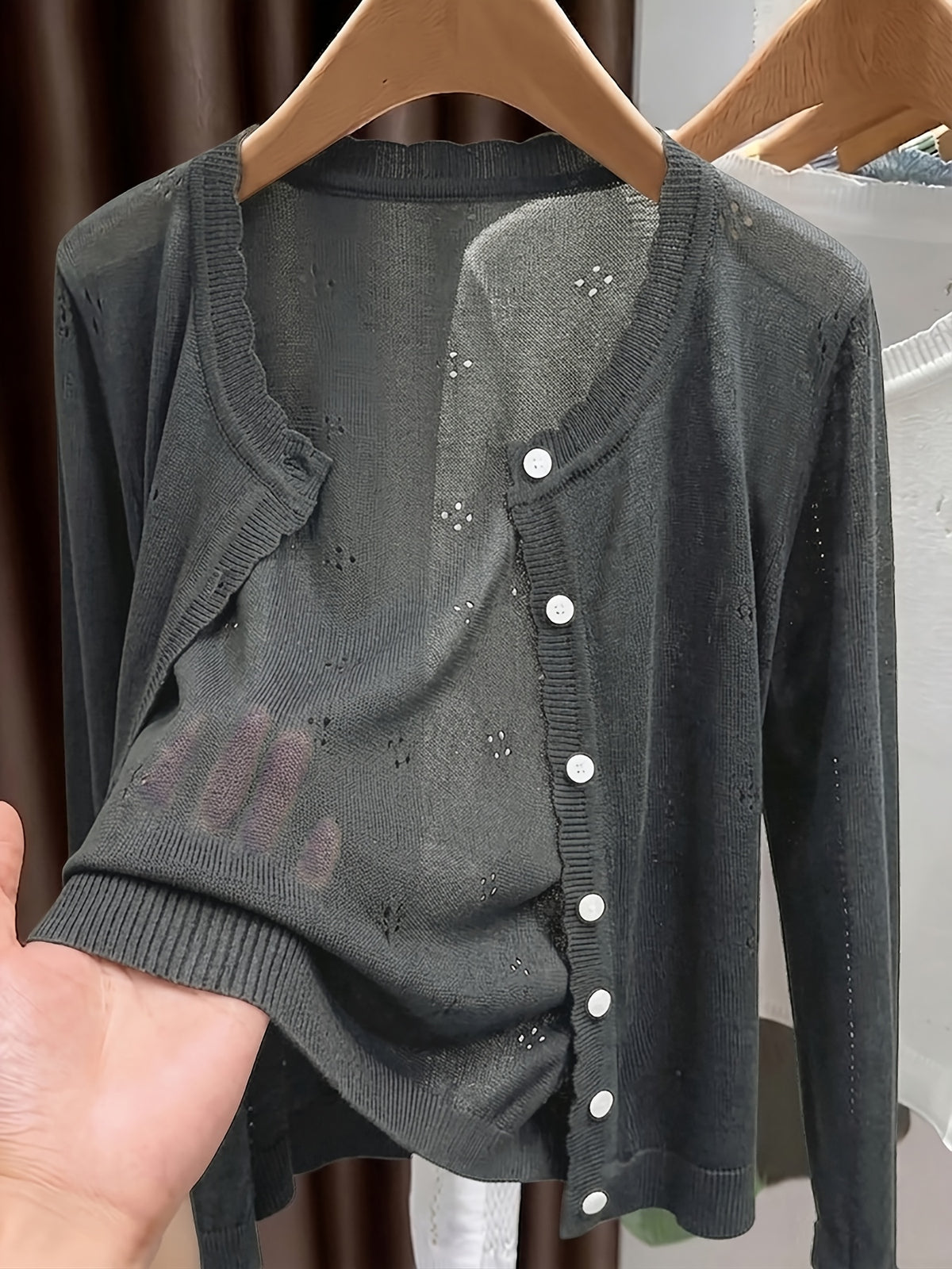 Cardigan grande taille en maille, coupe oversize, maille souple, autre coloris
