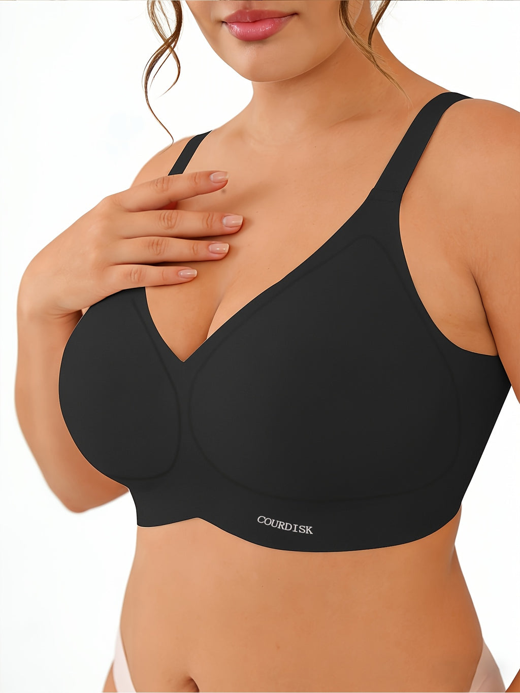 Soutien-gorge grande taille, coupe ample, ligne affirmée, vu de dos