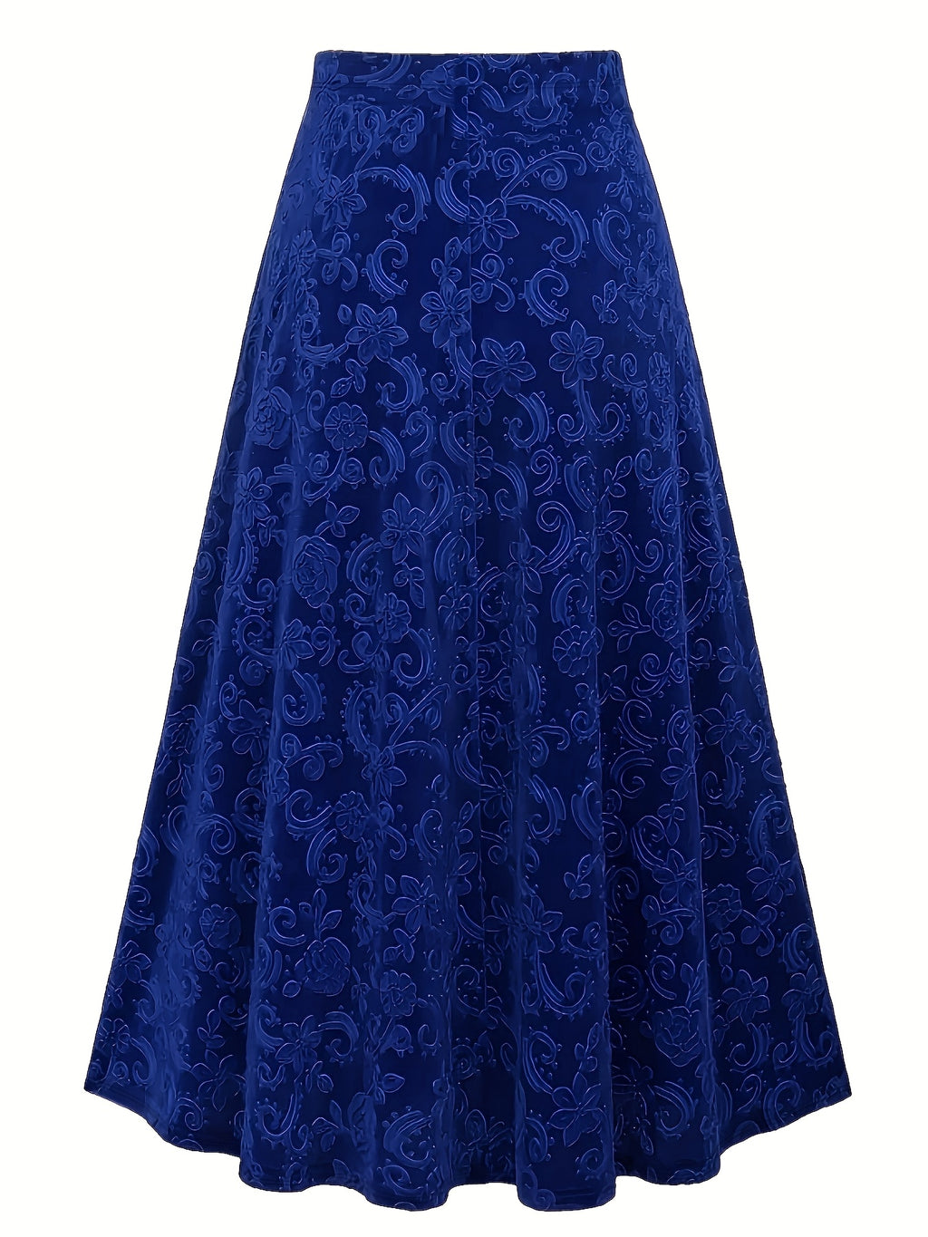 Jupe grande taille à imprimé fleuri, coupe droite, esprit décontracté, gros plan