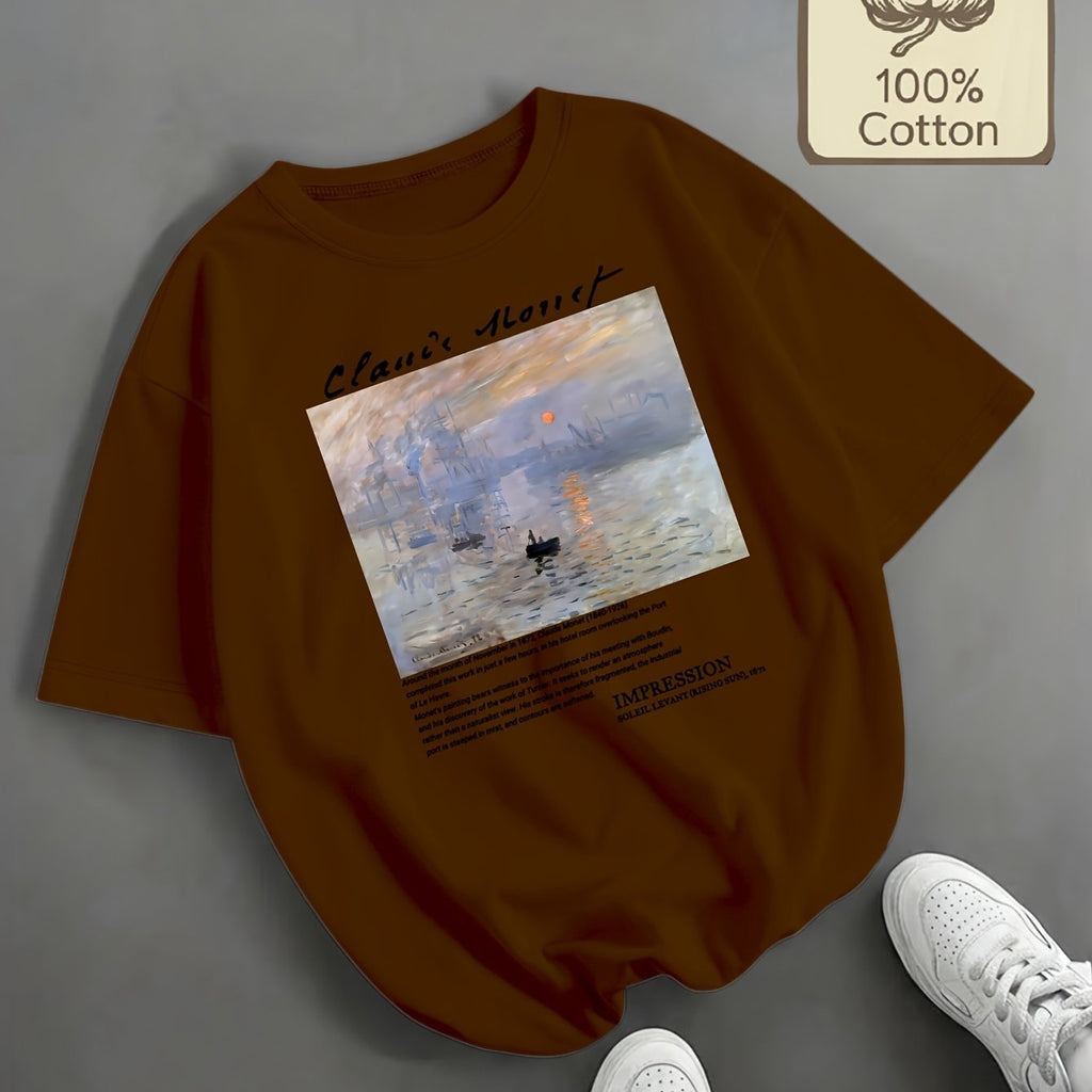 Top grande taille, col rond, manches courtes, toucher naturel, autre coloris