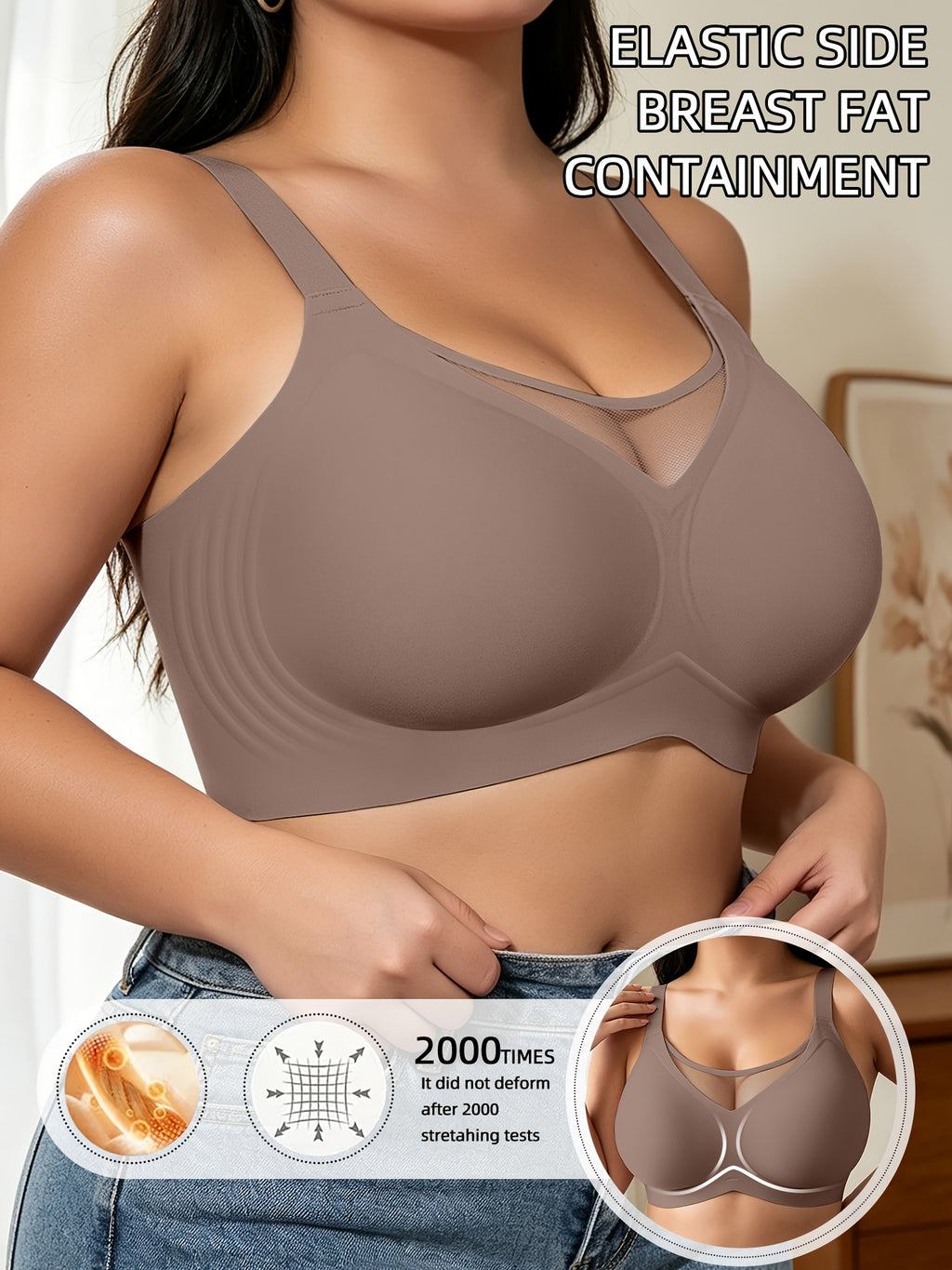 Soutien-gorge grande taille — Minimiseur à dos en U échancré