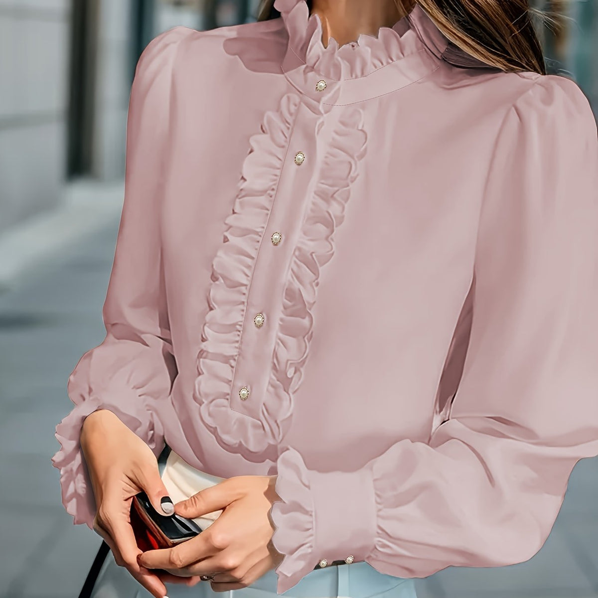 Blouse grande taille, volants — composition : 100% Polyester