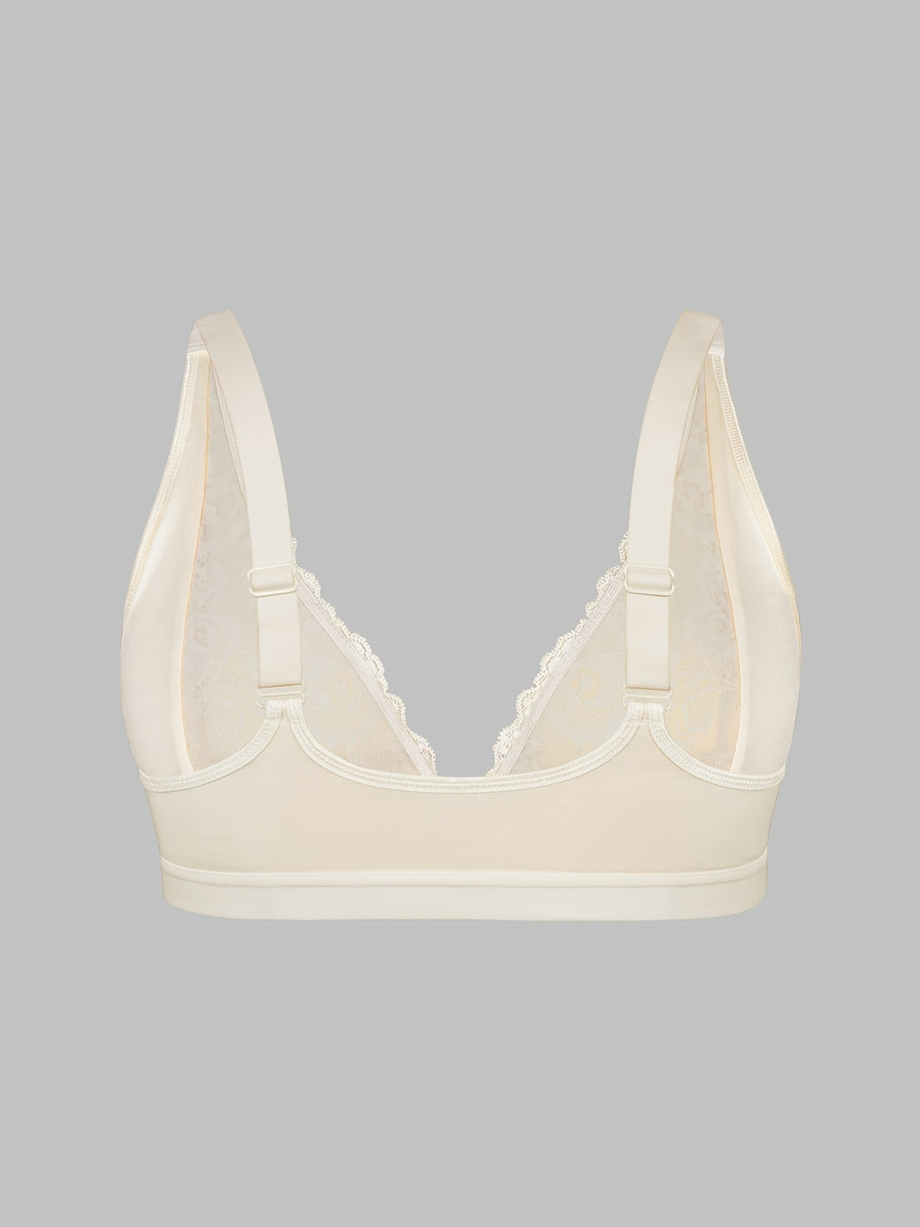 Soutien-gorge grande taille — Dentelle rosée, agrafes frontales