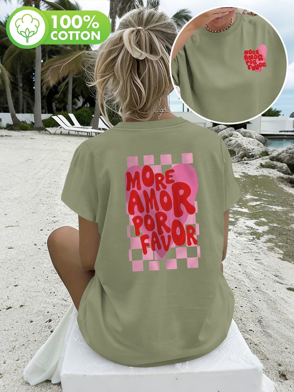 T-shirt grande taille, coupe ample, col rond, manches courtes, visuel produit