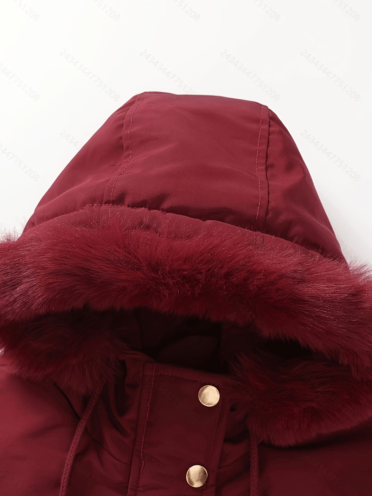 Veste grande taille, coupe oversize, longueur midi, cordon de serrage, gros plan