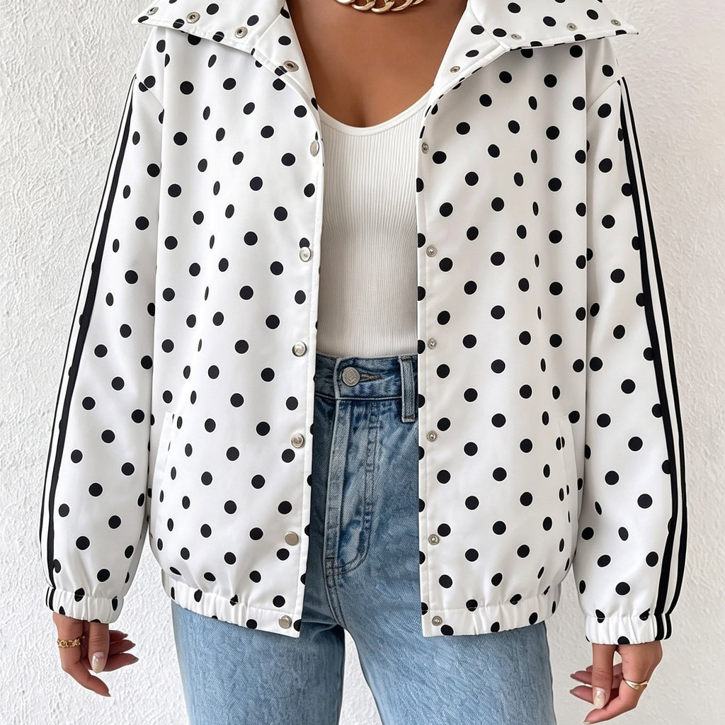Veste grande taille à pois — matière : polyester